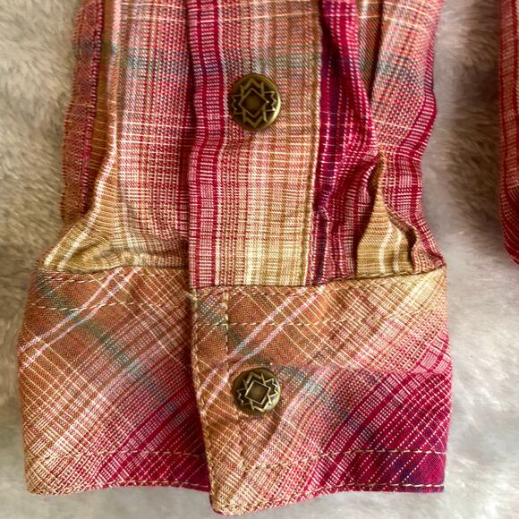 Ariat REAL Girls Shirt Sz M 10 Long Sleeve Snap Button Embroidered Cowgirl - Picture 7 of 10